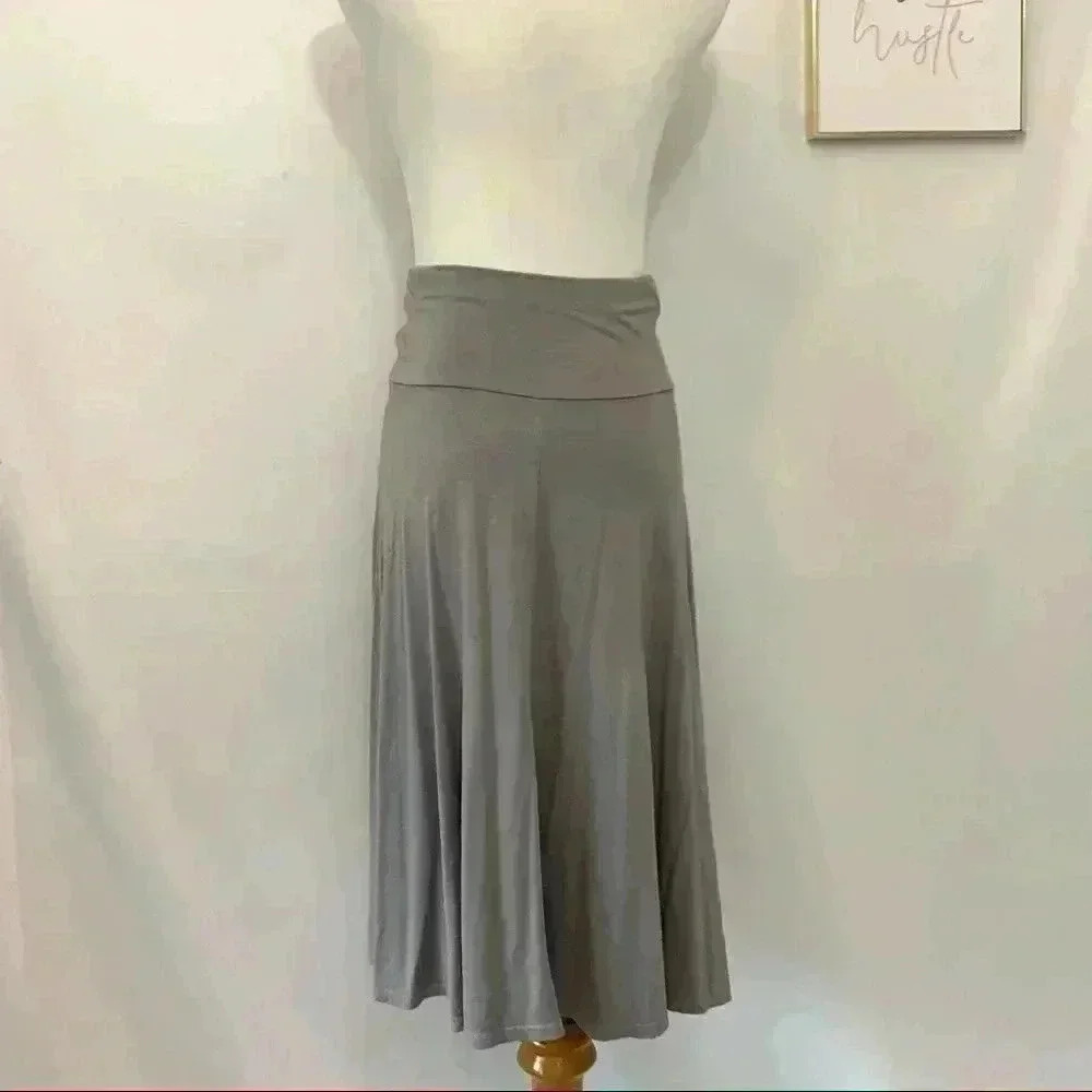 Three dots grey a-line mid-length skirt - Picture 3 of 5